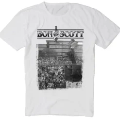 Famous Rock Shop Bon Scott Vic Park Gig B&cream Unisex T-Shirt