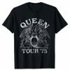 Famous Rock Shop Queen Tour 75 Crest Unisex T-Shirt Black Wash -Famous Rock Shop 2022 09 26 8 10 50 800x