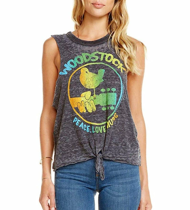 Chaser Woodstock Tie Front Muscle Tank 3 Chaser Woodstock Tie Front Muscle Tank