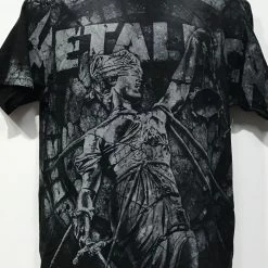 Famous Rock Shop Metallica And Justice For All Allover Print Black Grey.