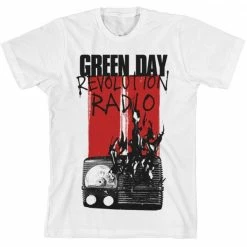 Music & Band Tees Green Day Radio Combustion T-Shirt White