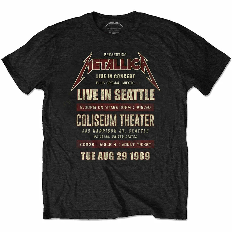 Famous Rock Shop Metallica Seattle 89 Unisex T-Shirt 3 Famous Rock Shop Metallica Seattle 89 Unisex T-Shirt