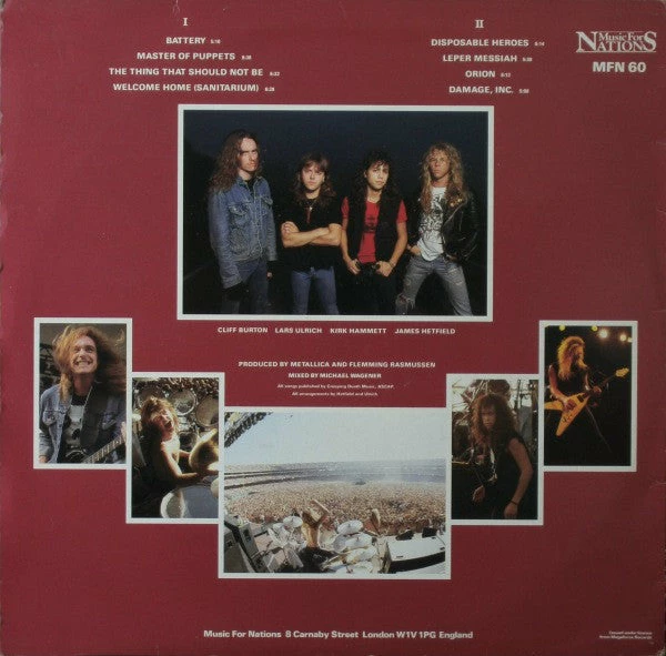 Famous Rock Shop Vinyl Records Metallica - Master Of Puppets Red Splatter Transparent Vinyl LP 4 Famous Rock Shop Vinyl Records Metallica - Master Of Puppets Red Splatter Transparent Vinyl LP - Image 2