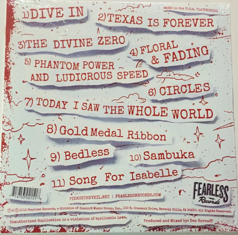 Famous Rock Shop Vinyl Records Pierce The Veil Misadventures White Vinyl LP - Image 2