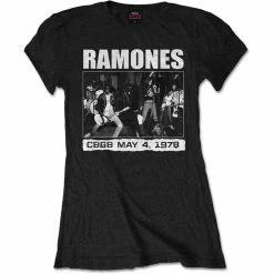 Famous Rock Shop Ramones Women's Tee CBGB May 4 1978 Black