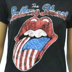 Famous Rock Shop Rolling Stones Vintage USA Tongue Women’s Tee -Famous Rock Shop RollingStonesVintageUSATongueGirlsTee. 800x