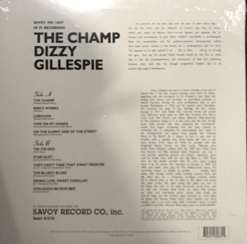 Famous Rock Shop Vinyl Records Dizzy Gillespie – The Champ Vinyl LP 4 Famous Rock Shop Vinyl Records Dizzy Gillespie – The Champ Vinyl LP - Image 2
