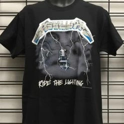 Famous Rock Shop Band T-Shirts Metallica Ride The Lightning Unisex Tee