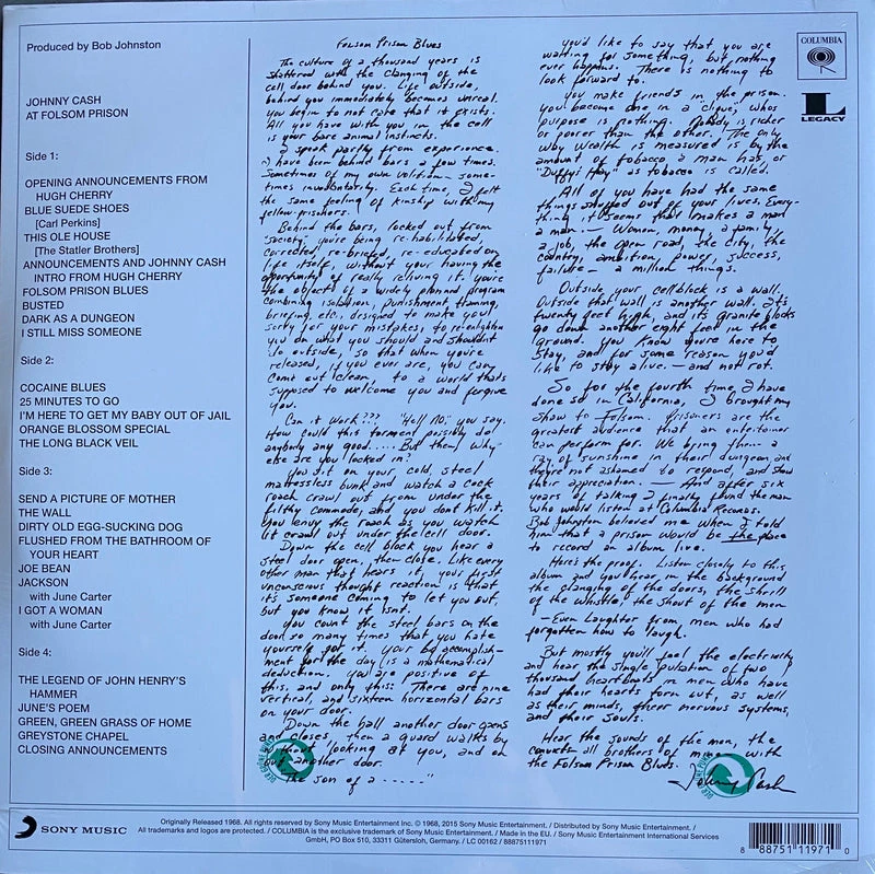 Famous Rock Shop Vinyl Records Johnny Cash At Folsom Prison Vinyl 2LP 4 Famous Rock Shop Vinyl Records Johnny Cash At Folsom Prison Vinyl 2LP - Image 2