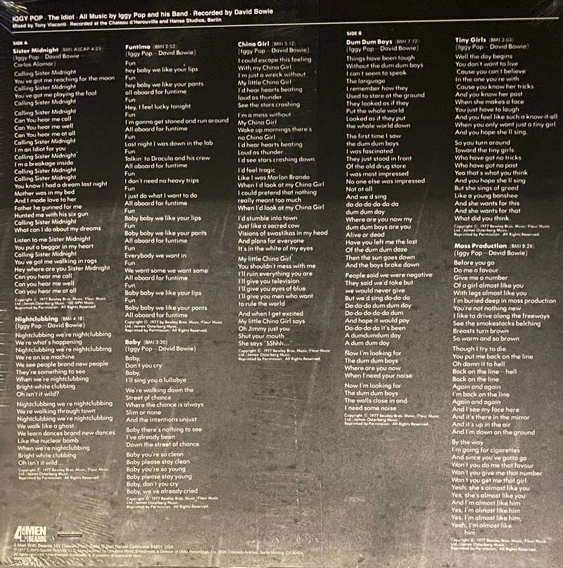 Famous Rock Shop/Vinyl Records Iggy Pop The Idiot Limited Edition White Clear Vinyl 4 Famous Rock Shop/Vinyl Records Iggy Pop The Idiot Limited Edition White Clear Vinyl - Image 2